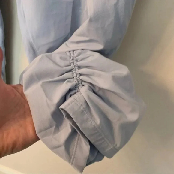 Lululemon Beyond the  Studio Crop Blue Linen Swift Fabric 8 - Picture 10 of 15